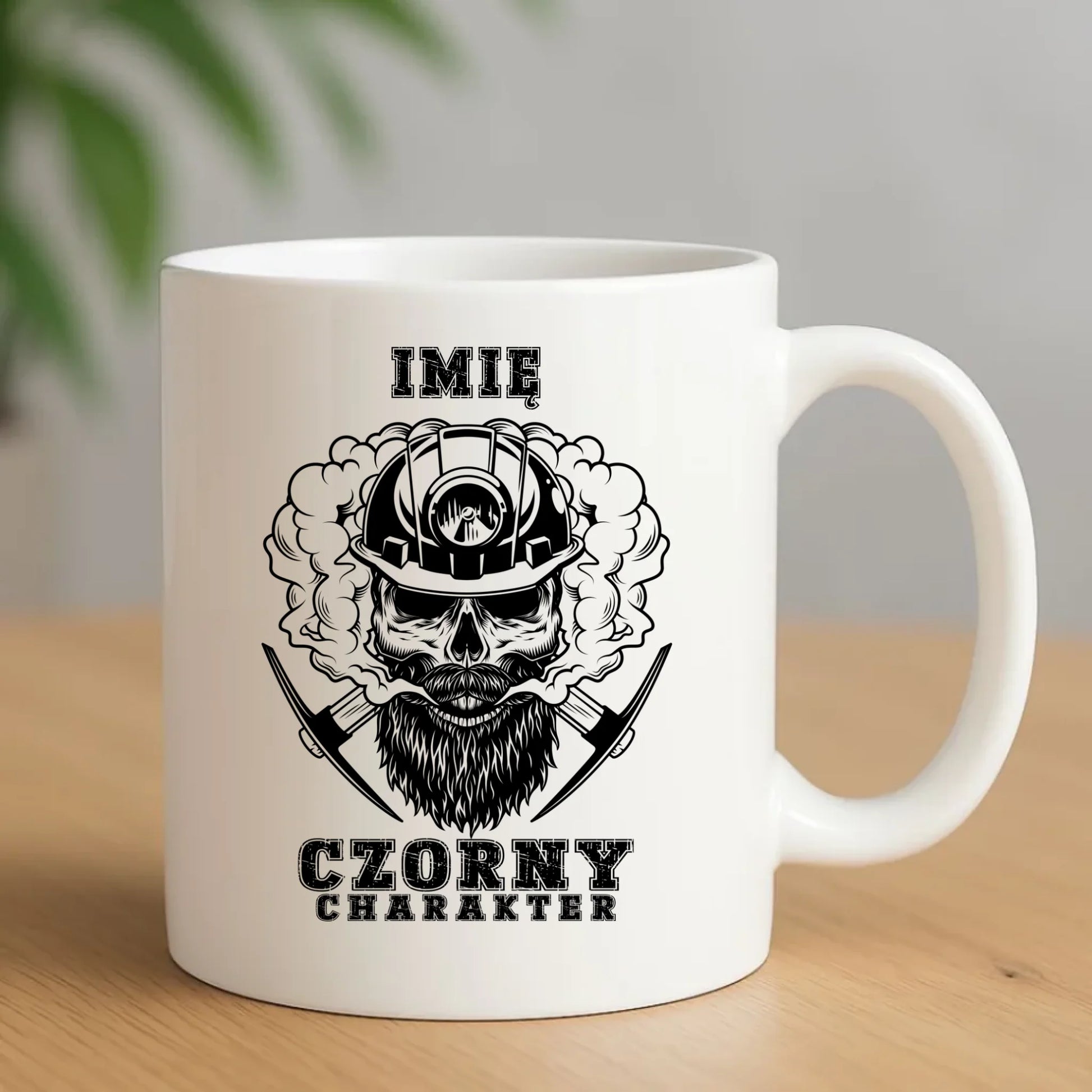Kubek - prezent dla górnika - Czorny charakter - personalizowany G06 - StoryCups.pl
