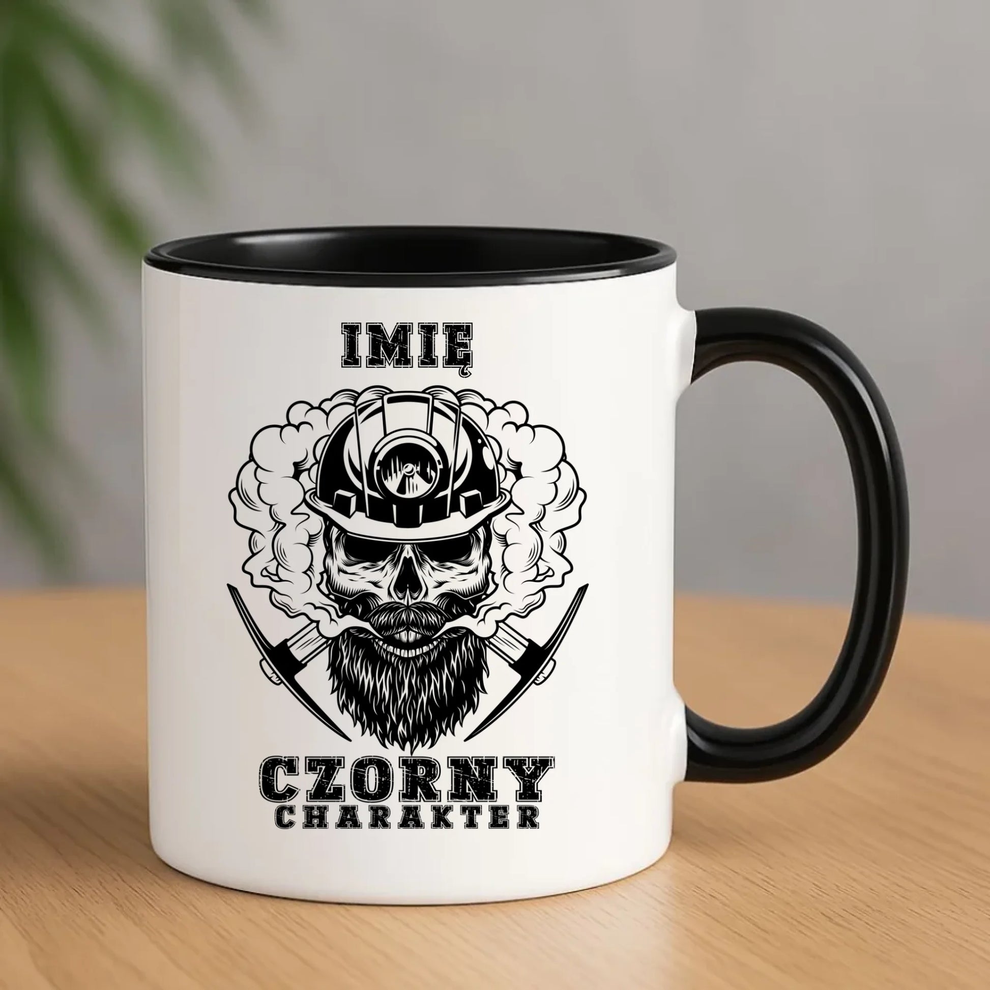 Kubek - prezent dla górnika - Czorny charakter - personalizowany G06 - StoryCups.pl