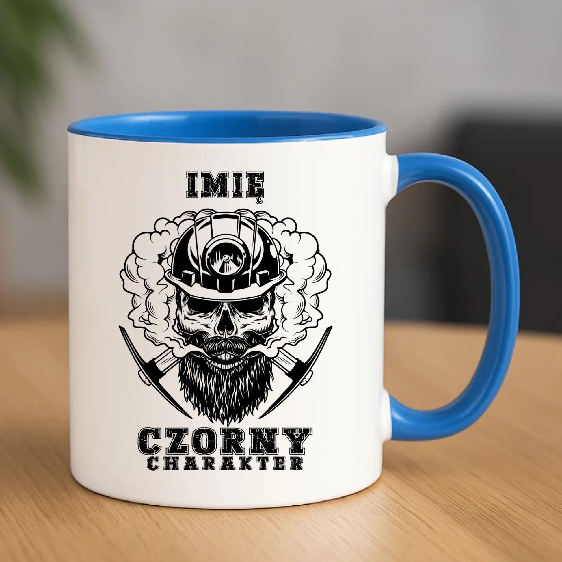 Kubek - prezent dla górnika - Czorny charakter - personalizowany G06 - StoryCups.pl