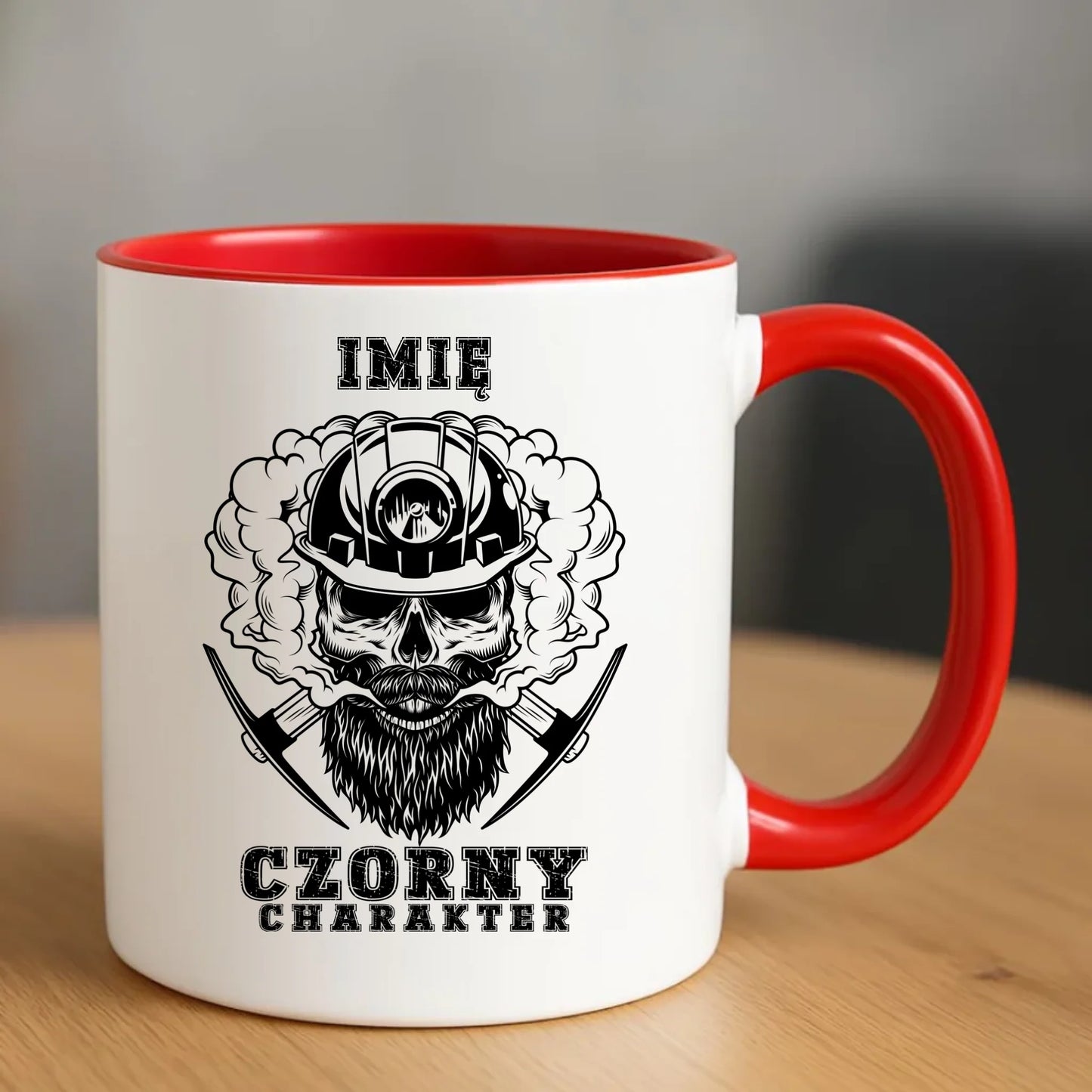 Kubek - prezent dla górnika - Czorny charakter - personalizowany G06 - StoryCups.pl