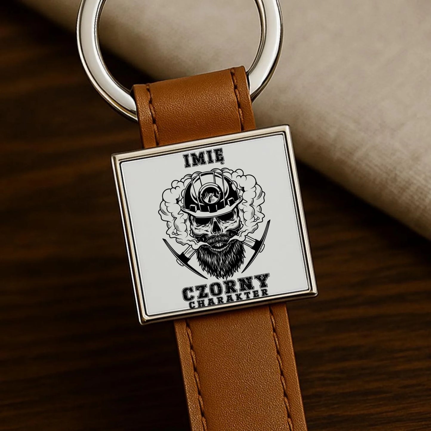 Brelok - prezent dla górnika - Czorny charakter - personalizowany G06 - StoryCups.pl