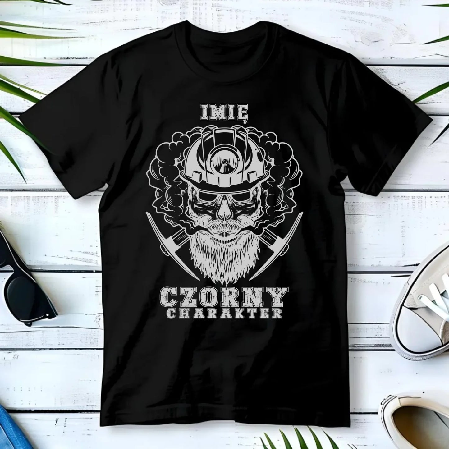 Koszulka męska - prezent dla górnika - Czorny charakter - personalizowana G06 - StoryCups.pl