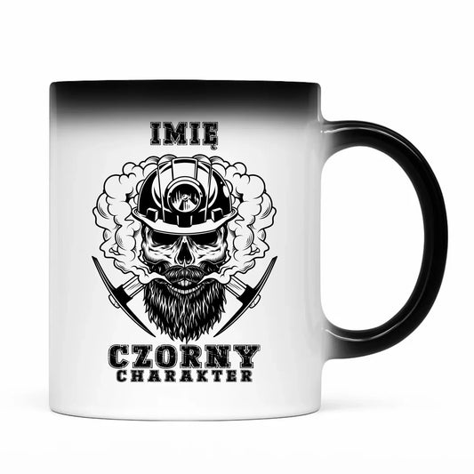 Kubek magiczny - prezent dla górnika - Czorny charakter - personalizowany G06 - StoryCups.pl