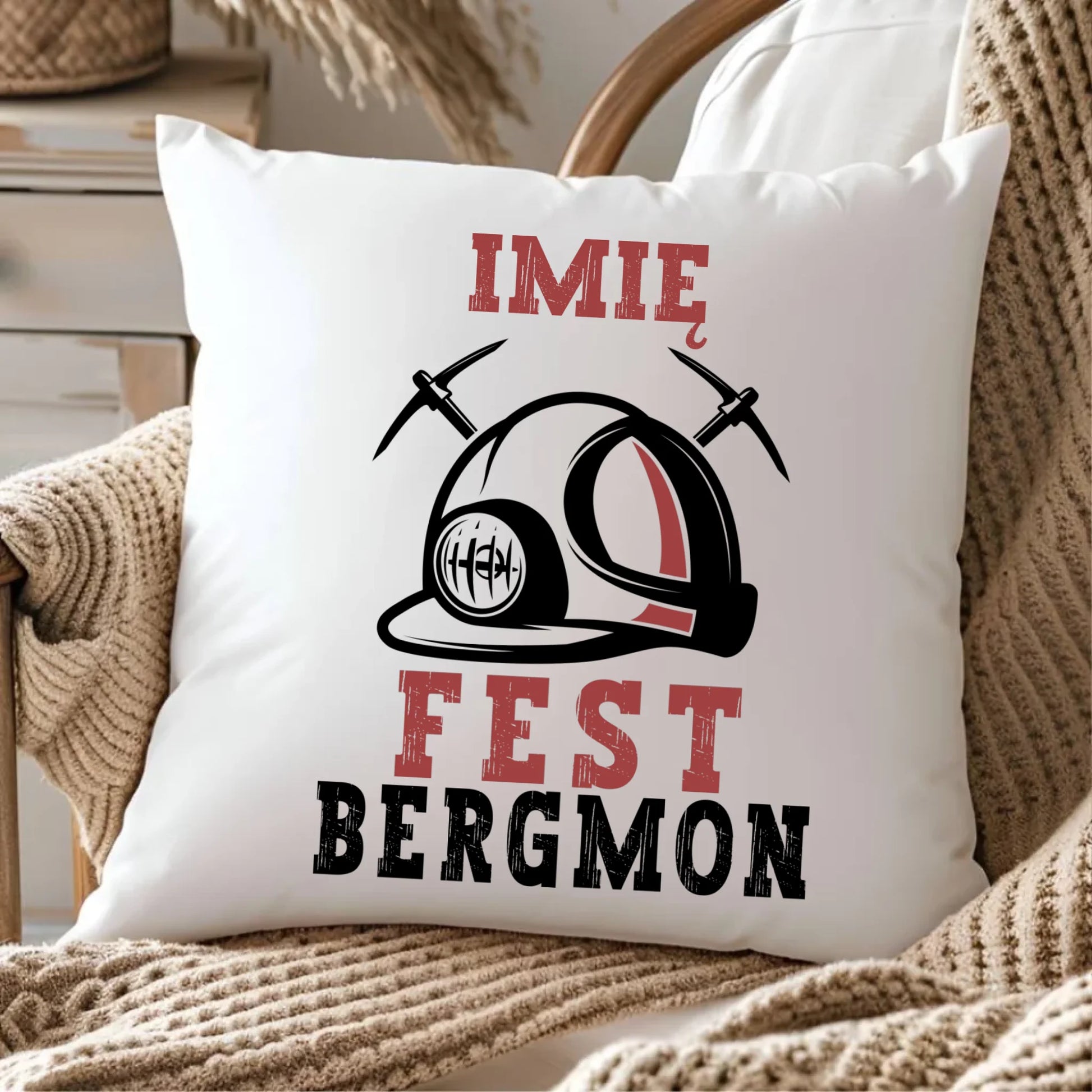 Poduszka - prezent dla górnika - Fest bergmon - personalizowana G07 - StoryCups.pl