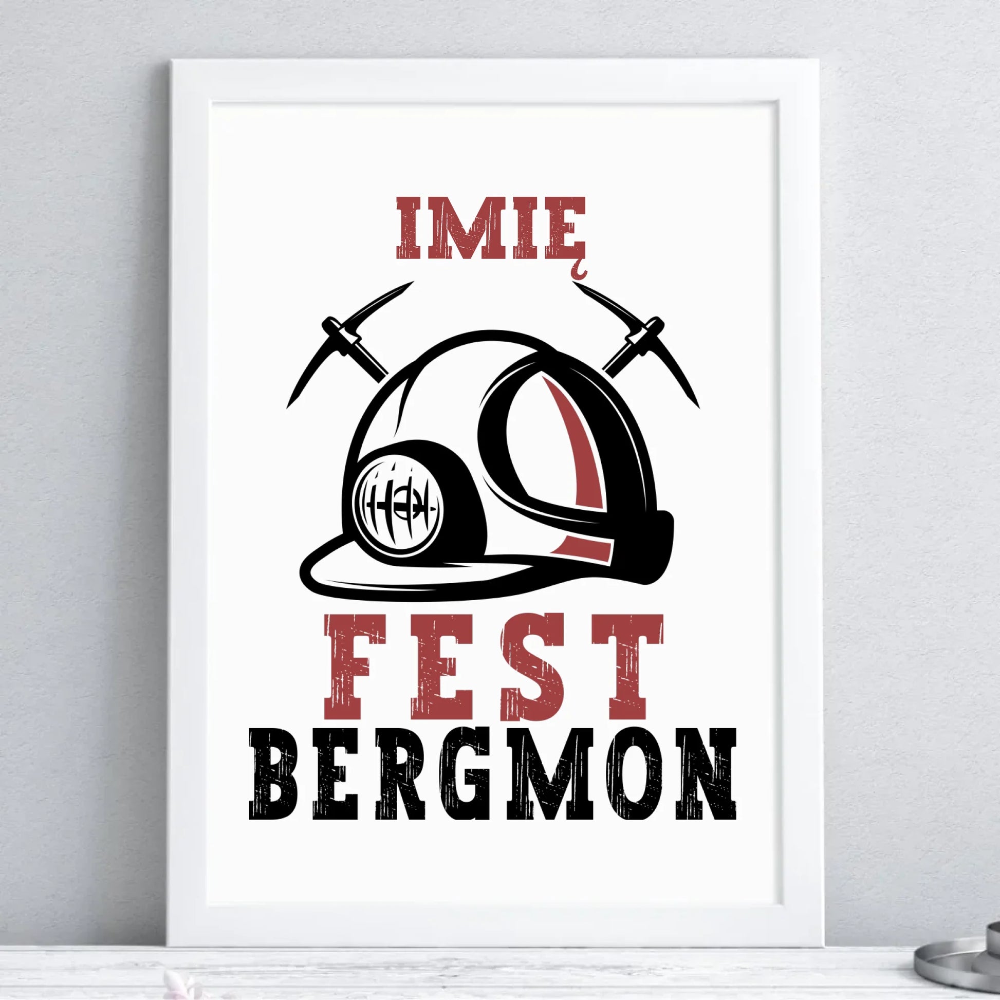 Plakat w ramie - prezent dla górnika - Fest bergmon - personalizowany G07 - StoryCups.pl