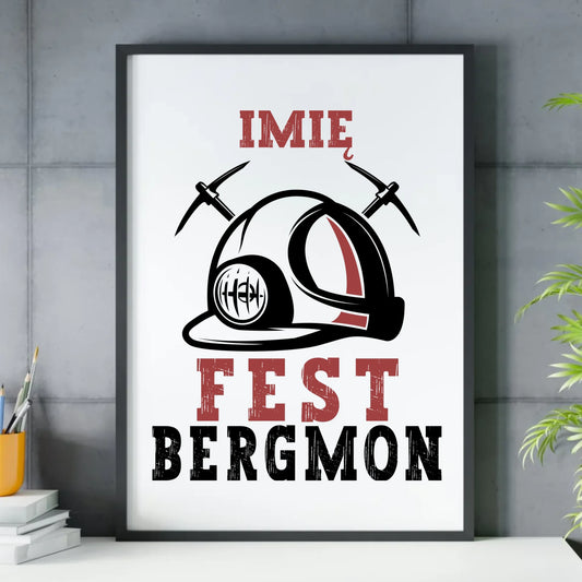 Plakat w ramie - prezent dla górnika - Fest bergmon - personalizowany G07 - StoryCups.pl