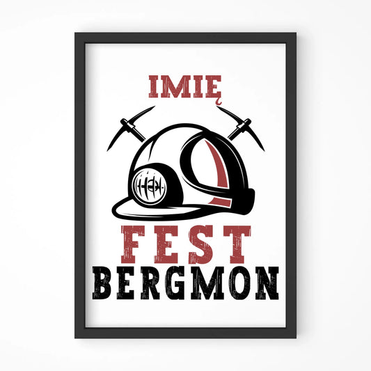 Plakat w ramie - prezent dla górnika - Fest bergmon - personalizowany G07 - StoryCups.pl