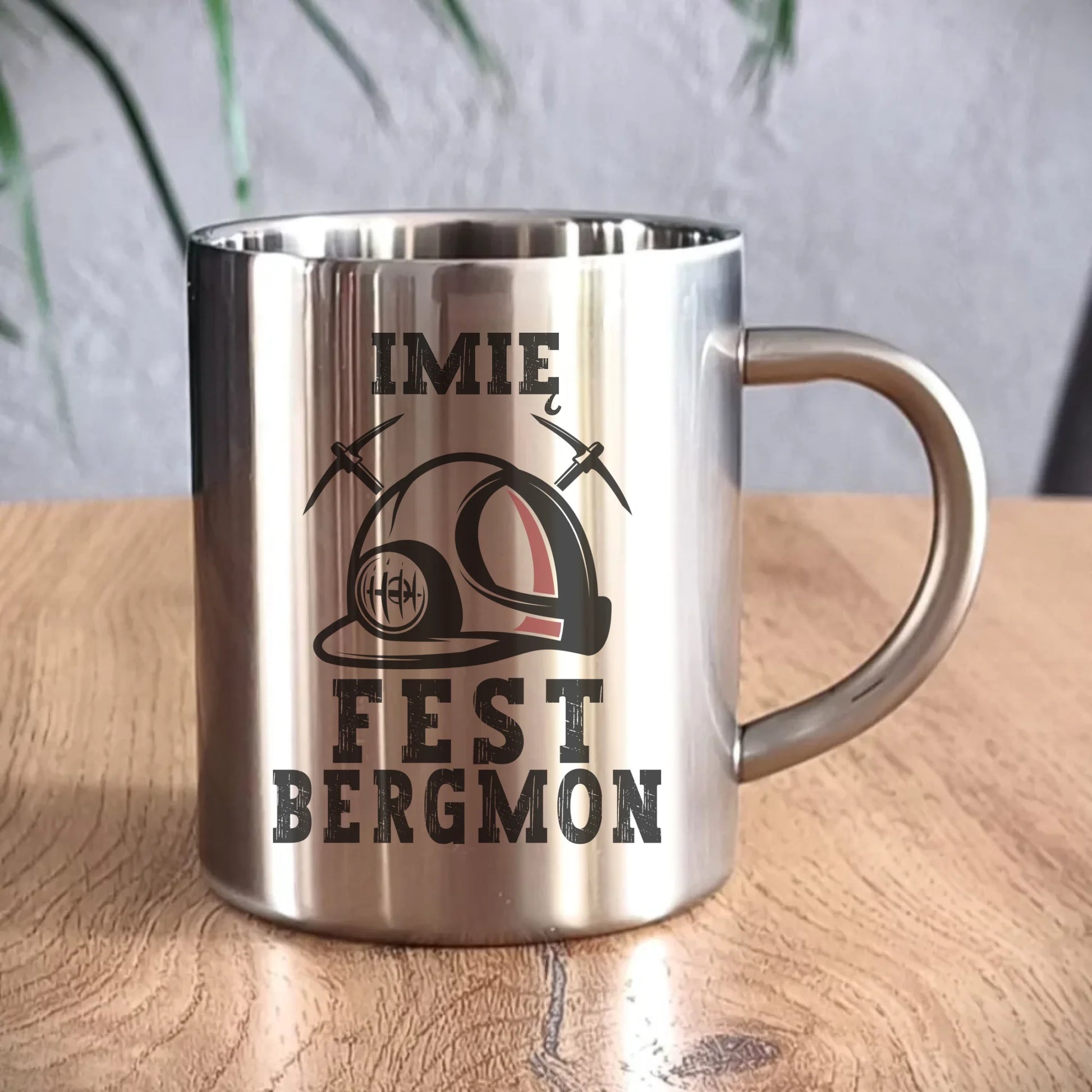 Kubek metalowy - prezent dla górnika - Fest bergmon - personalizowany G07 - StoryCups.pl