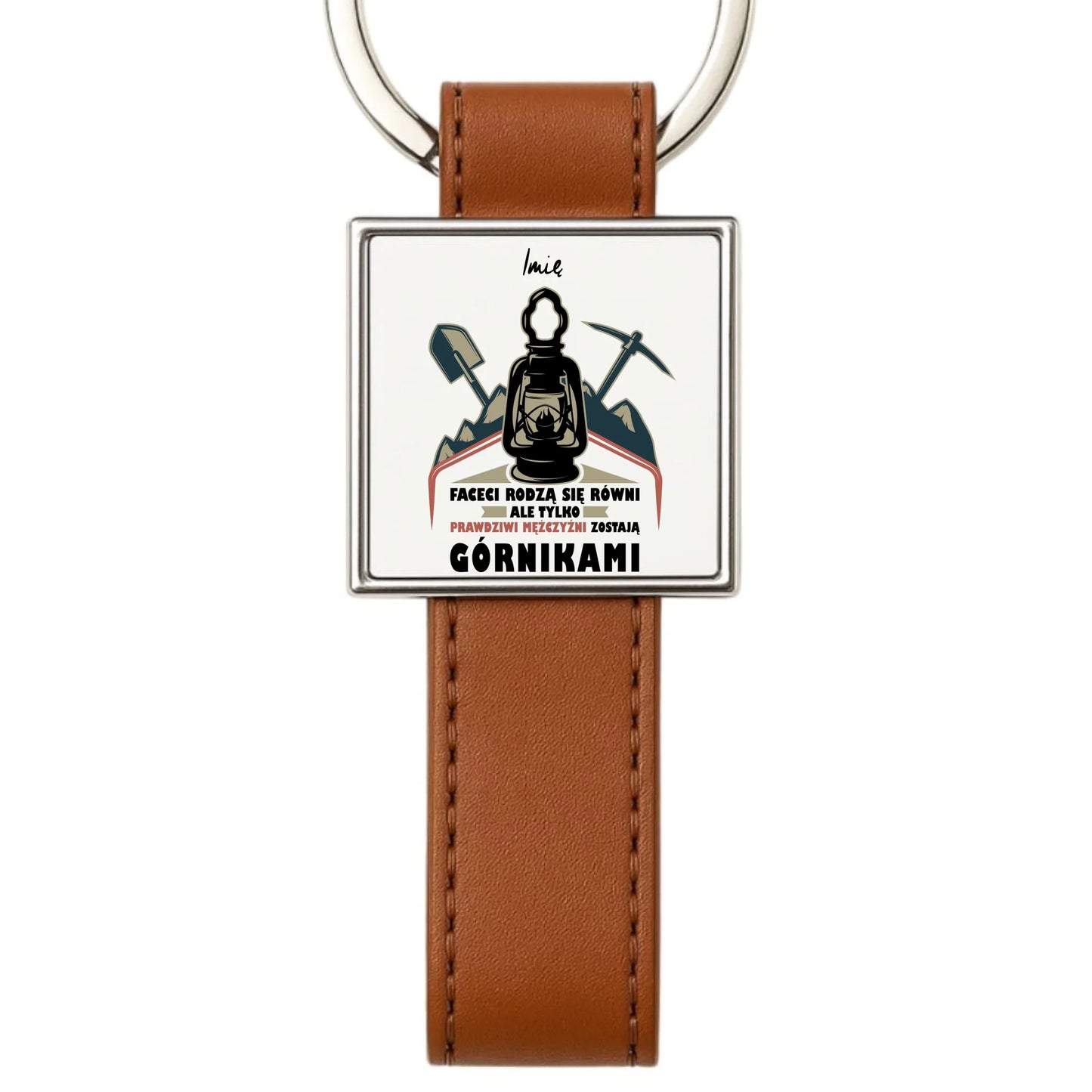 Brelok - prezent dla górnika - Prawdziwi mężczyźni zostają górnikami - personalizowany G08 - StoryCups.pl