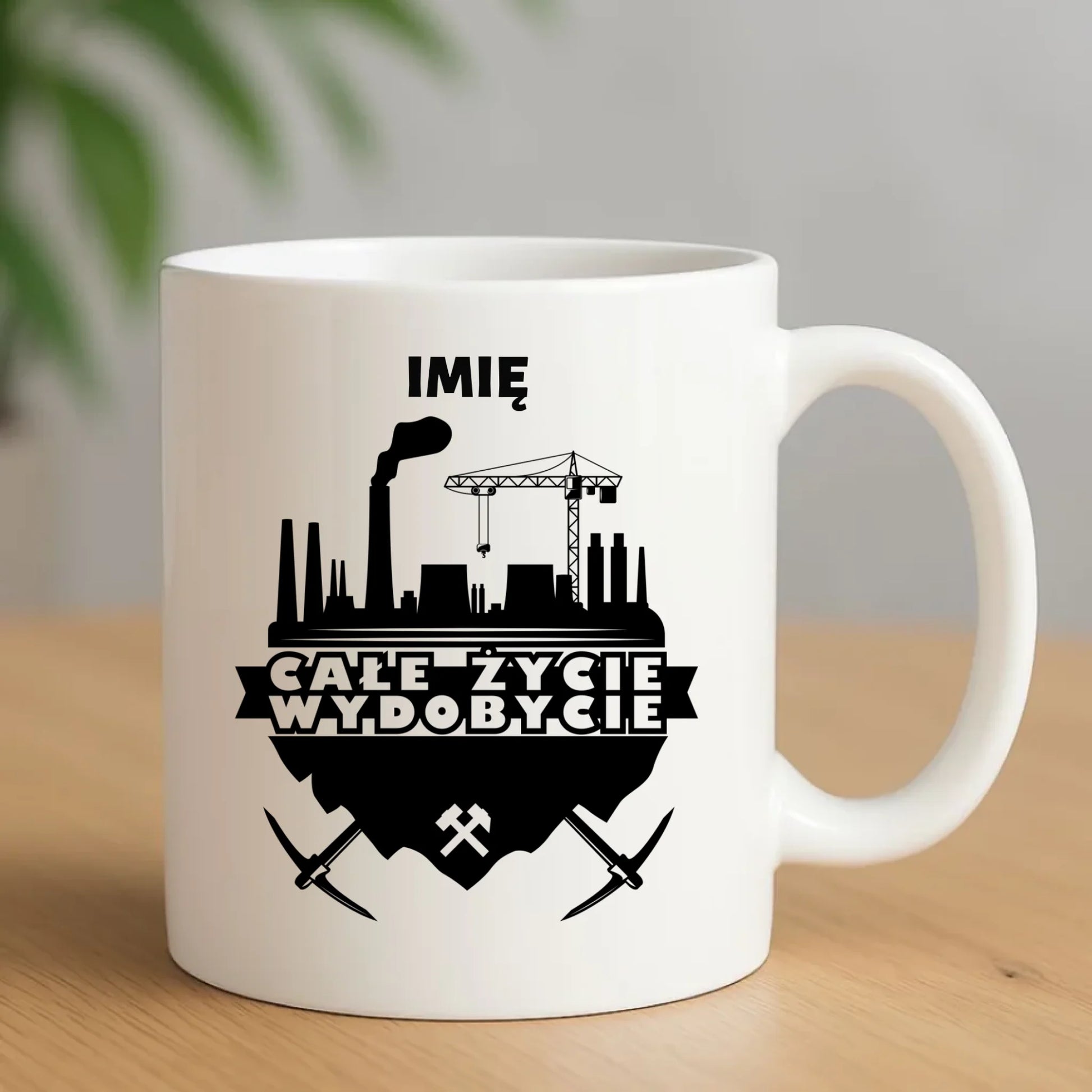 Kubek - prezent dla górnika - Całe życie wydobycie - personalizowany G09 - StoryCups.pl