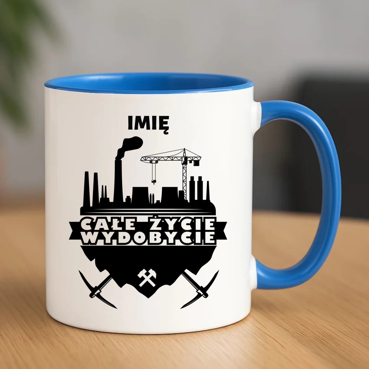 Kubek - prezent dla górnika - Całe życie wydobycie - personalizowany G09 - StoryCups.pl