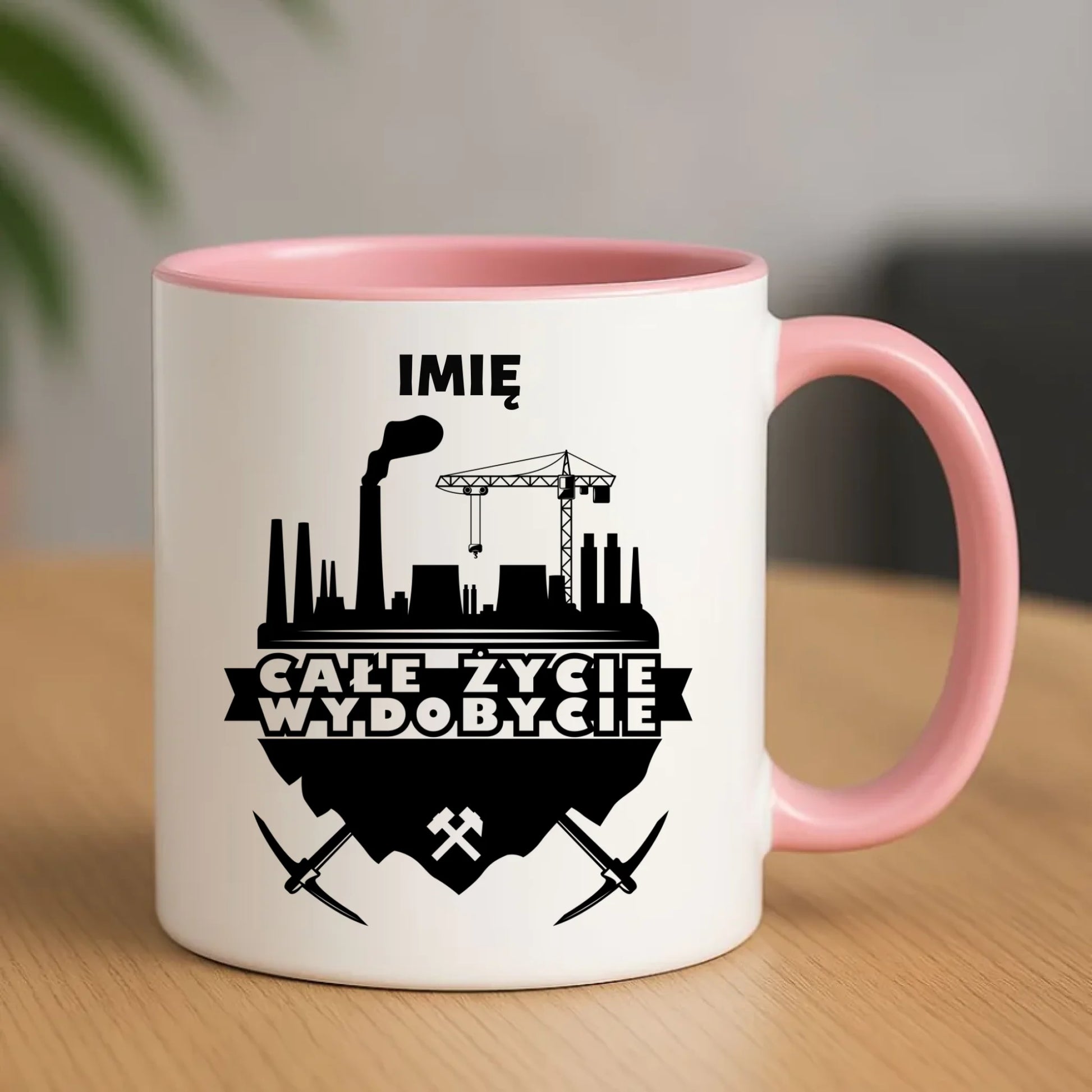 Kubek - prezent dla górnika - Całe życie wydobycie - personalizowany G09 - StoryCups.pl