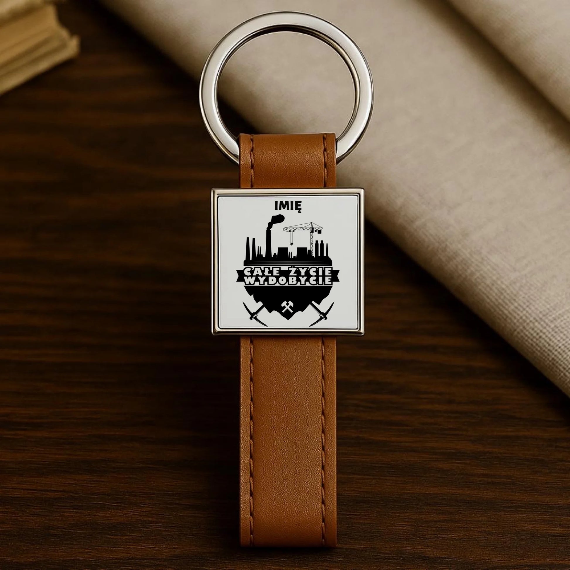 Brelok - prezent dla górnika - Całe życie wydobycie - personalizowany G09 - StoryCups.pl