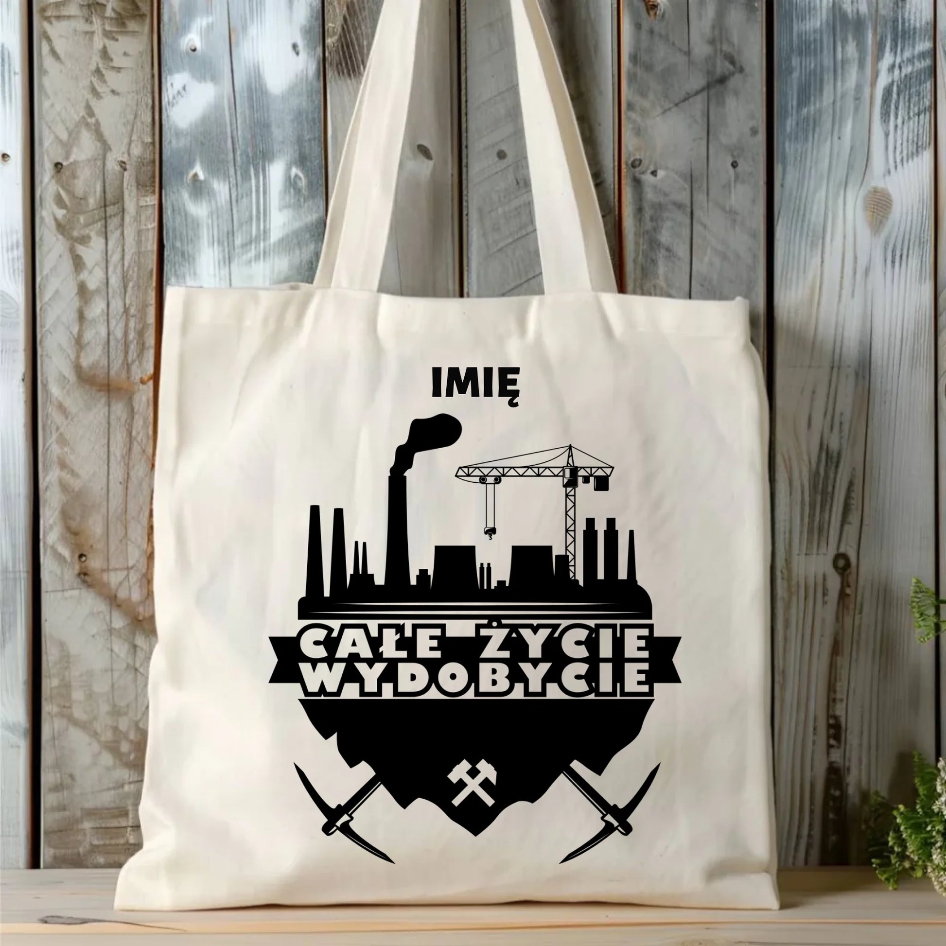 Torba - prezent dla górnika - Całe życie wydobycie - personalizowana G09 - StoryCups.pl