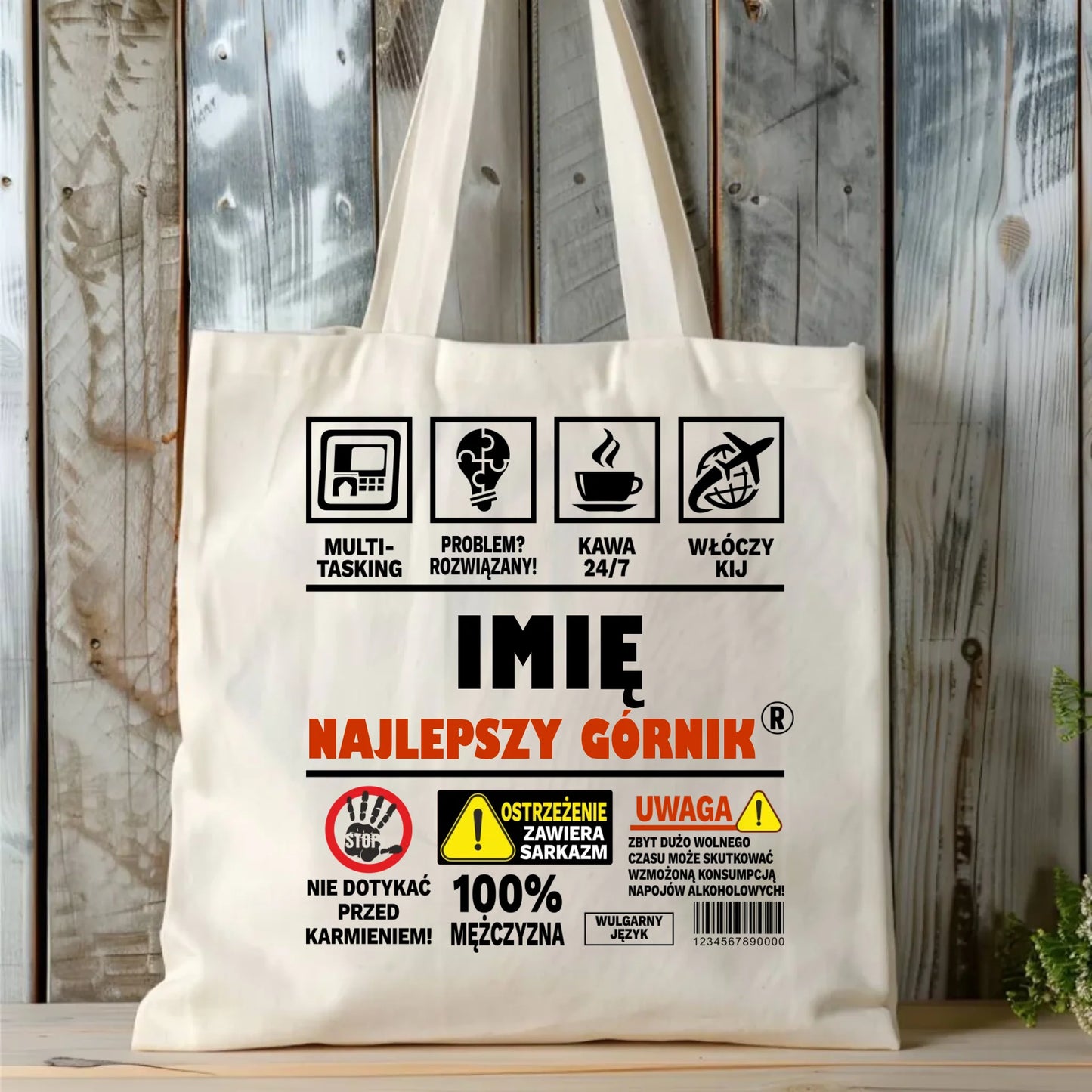 Torba - prezent dla górnika - Najlepszy górnik 24/7 - personalizowana G11 - StoryCups.pl