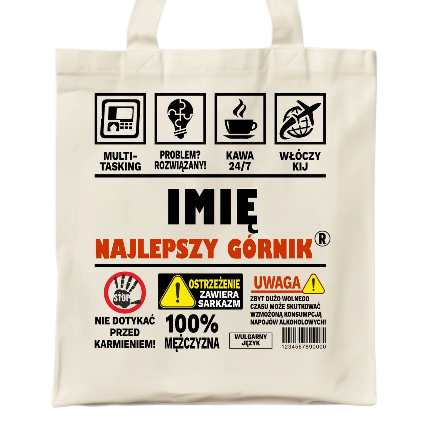 Torba - prezent dla górnika - Najlepszy górnik 24/7 - personalizowana G11 - StoryCups.pl