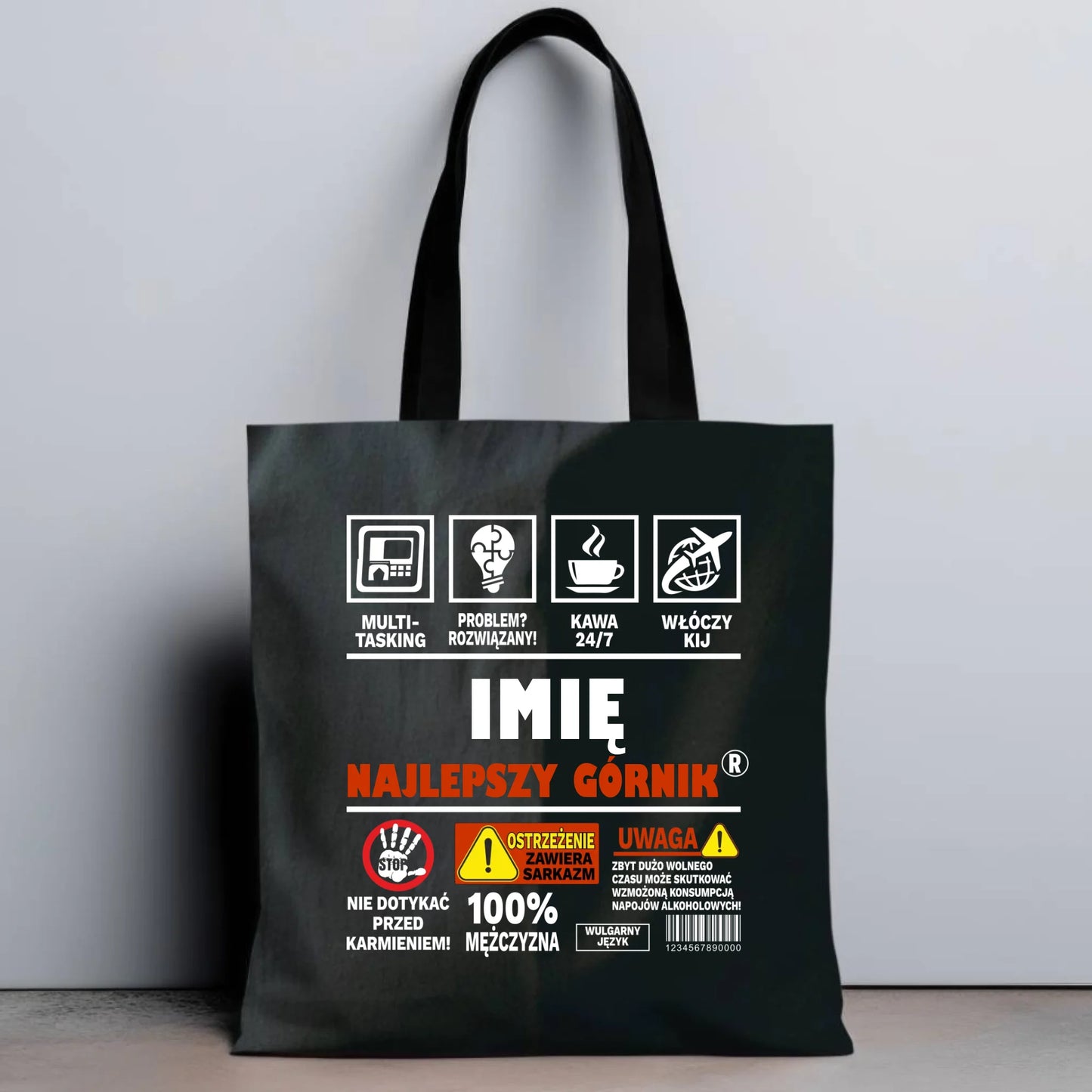 Torba - prezent dla górnika - Najlepszy górnik 24/7 - personalizowana G11 - StoryCups.pl