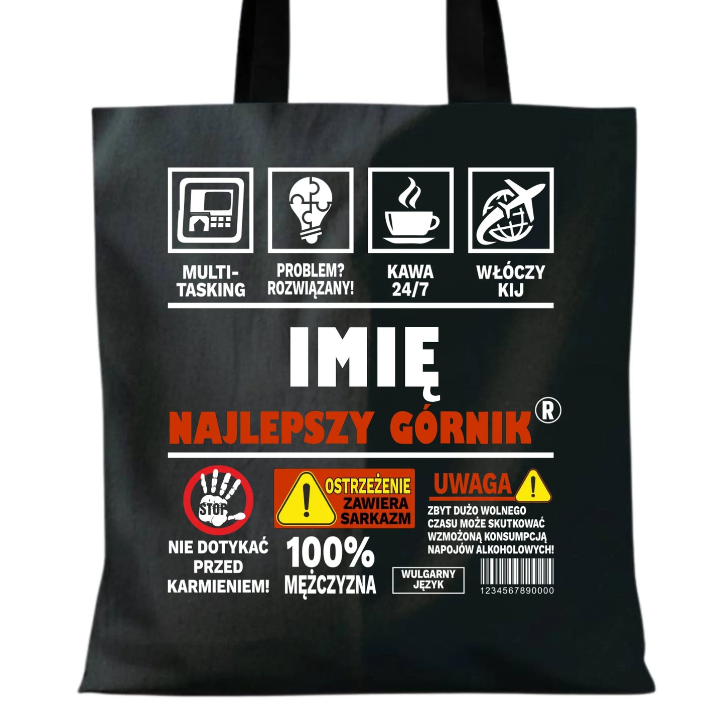 Torba - prezent dla górnika - Najlepszy górnik 24/7 - personalizowana G11 - StoryCups.pl