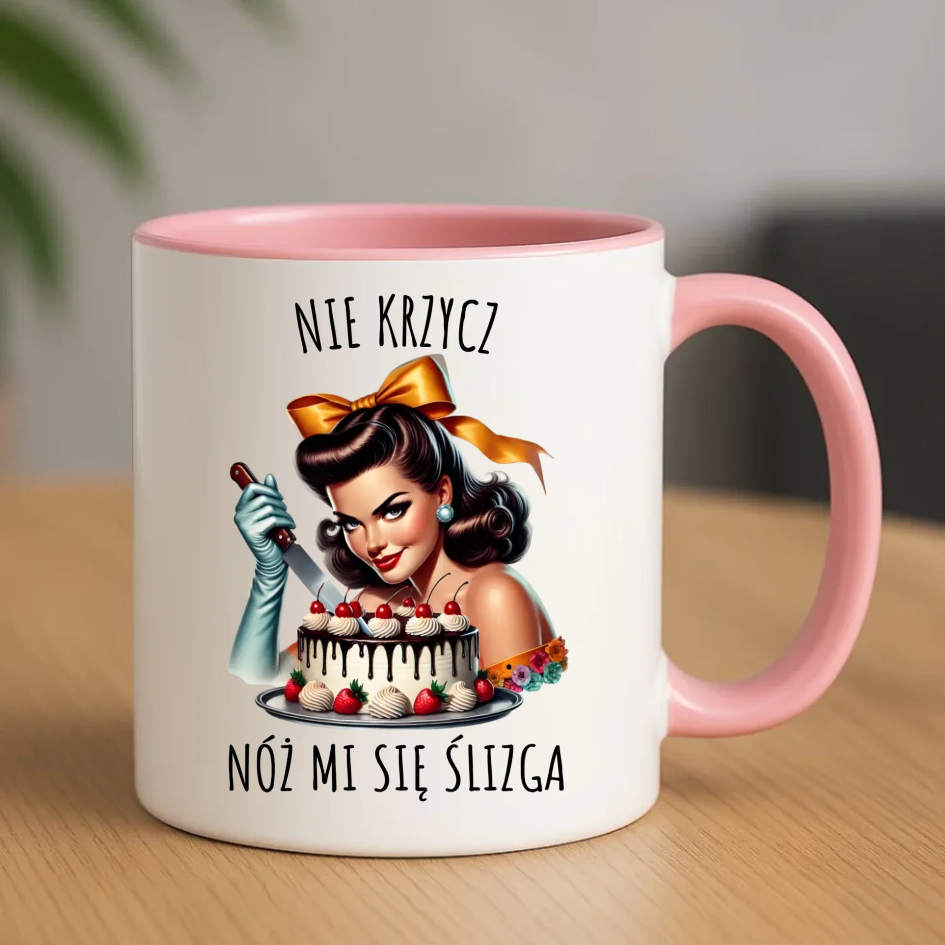 Kubek dla niej - Nie krzycz, nóż mi się ślizga - Czarny humor DZ22 - StoryCups.pl