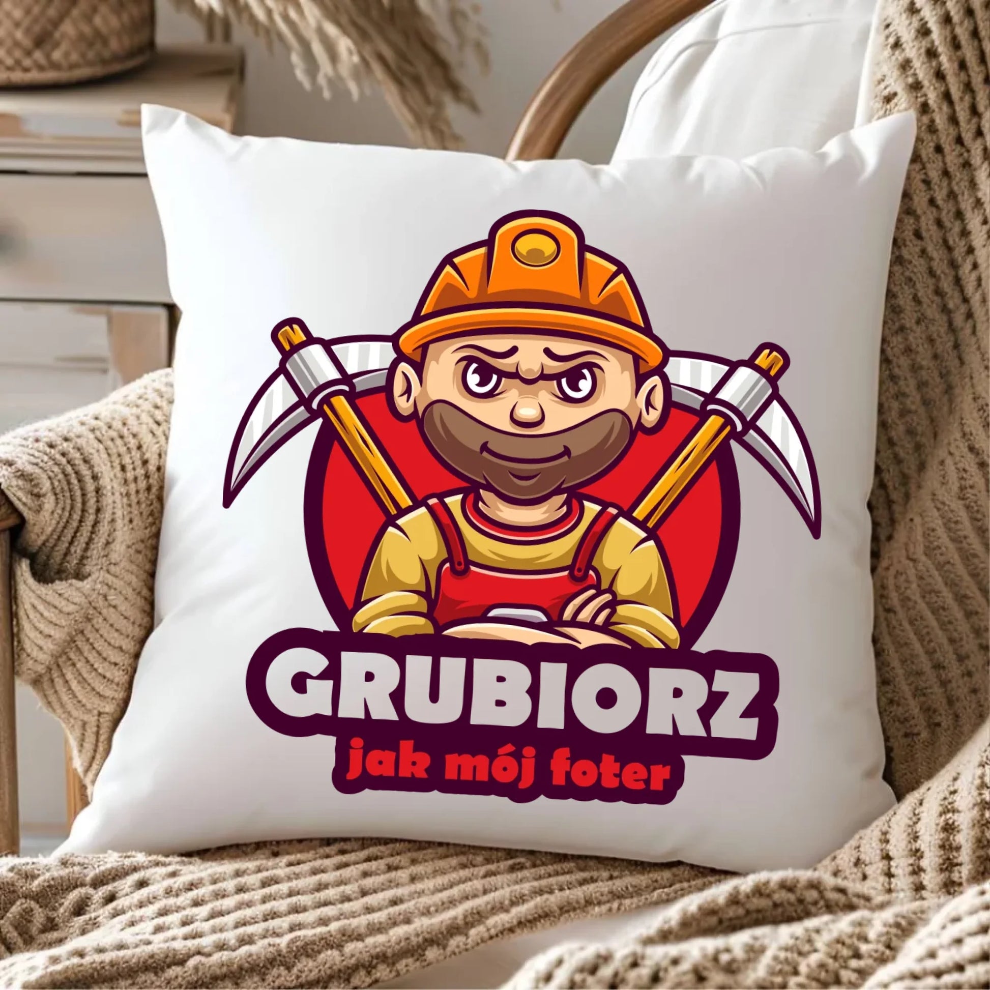 Poduszka - prezent dla górnika - Grubiorz jak mój foter G13 - StoryCups.pl