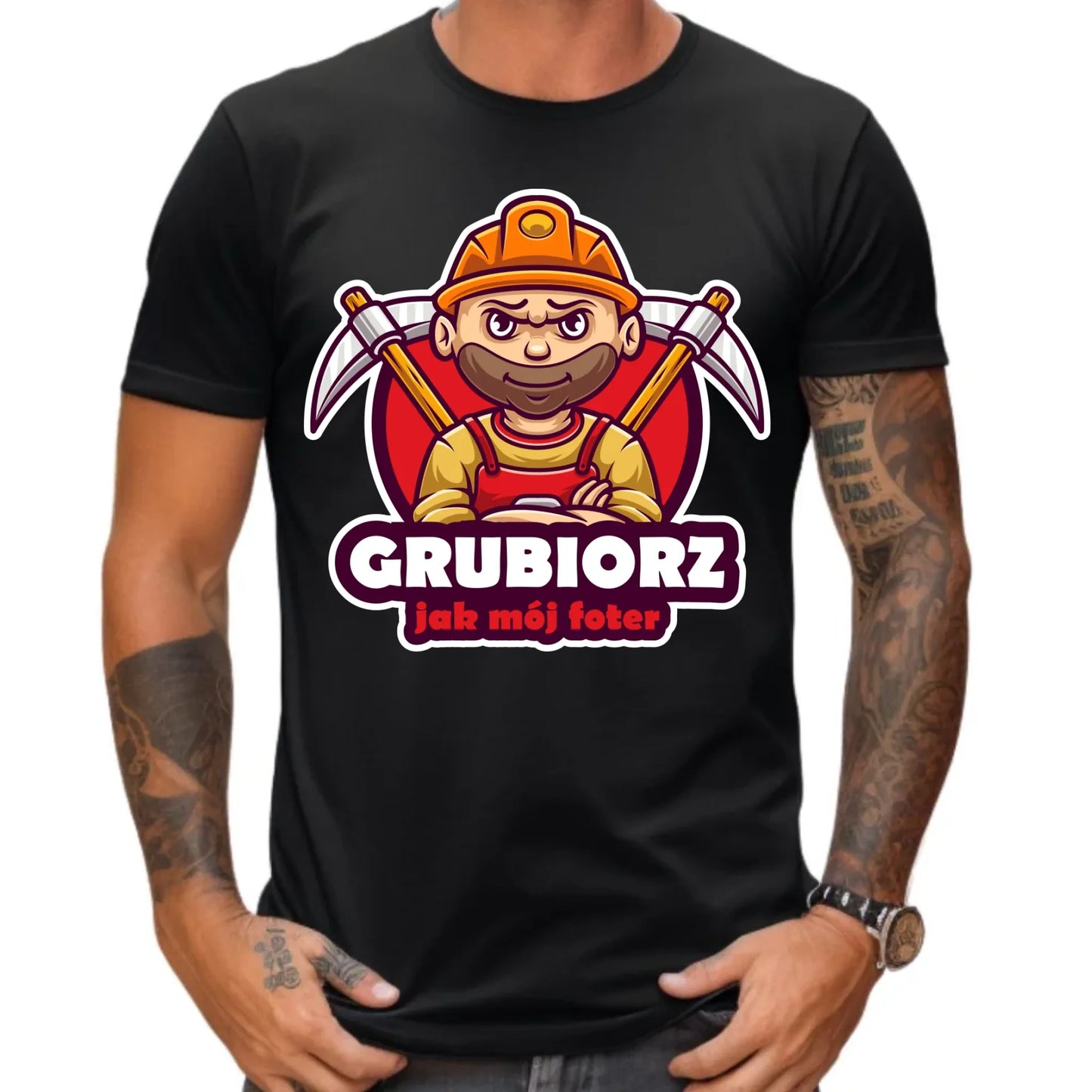 Koszulka męska - prezent dla górnika - Grubiorz jak mój foter G13 - StoryCups.pl