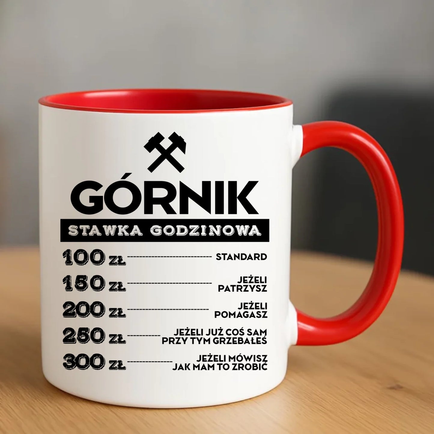 Kubek - prezent dla górnika - Górnik stawka godzinowa G14 - StoryCups.pl