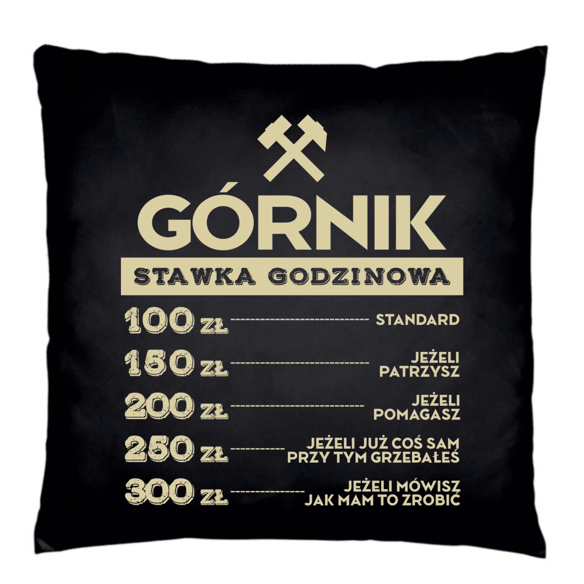Poduszka dekoracyjna - prezent dla górnika - Górnik stawka godzinowa G14 - StoryCups.pl