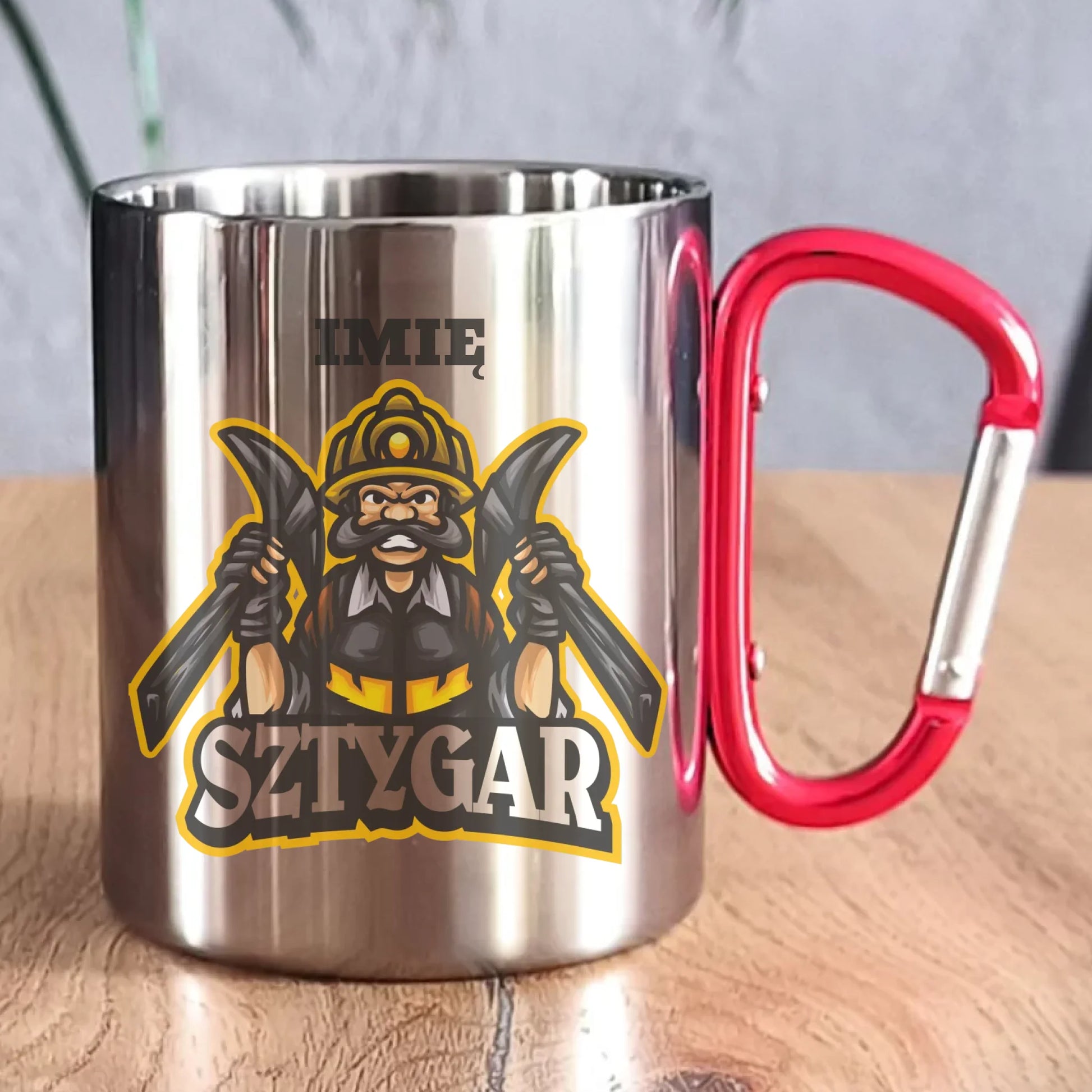 Kubek metalowy - prezent dla górnika - Sztygar - personalizowany G15 - StoryCups.pl