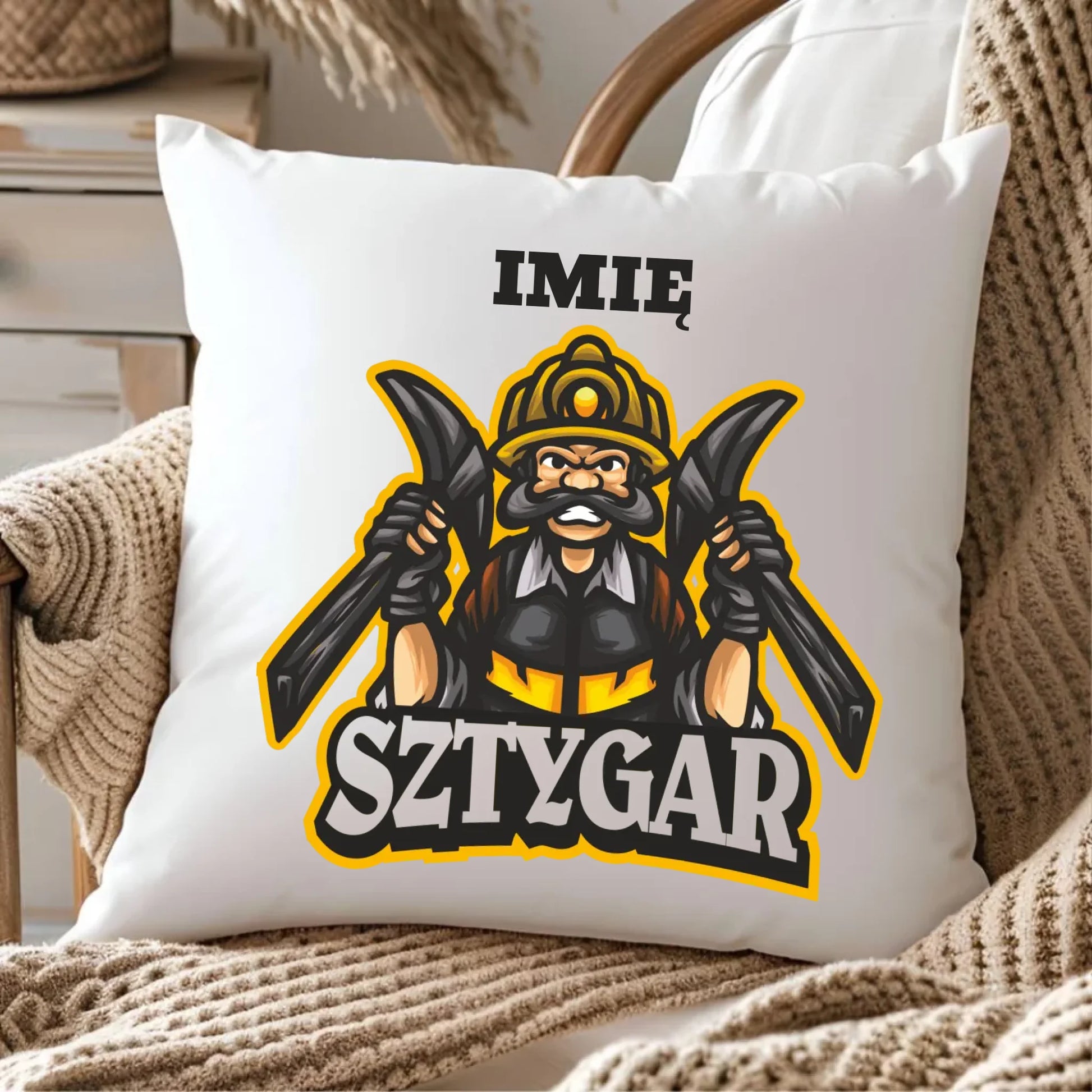 Poduszka - prezent dla górnika - Sztygar - personalizowana G15 - StoryCups.pl