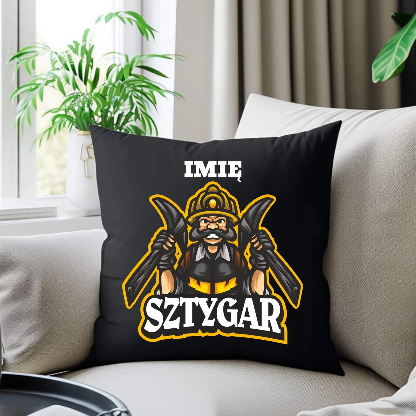 Poduszka dekoracyjna - prezent dla górnika - Sztygar - personalizowana G15 - StoryCups.pl