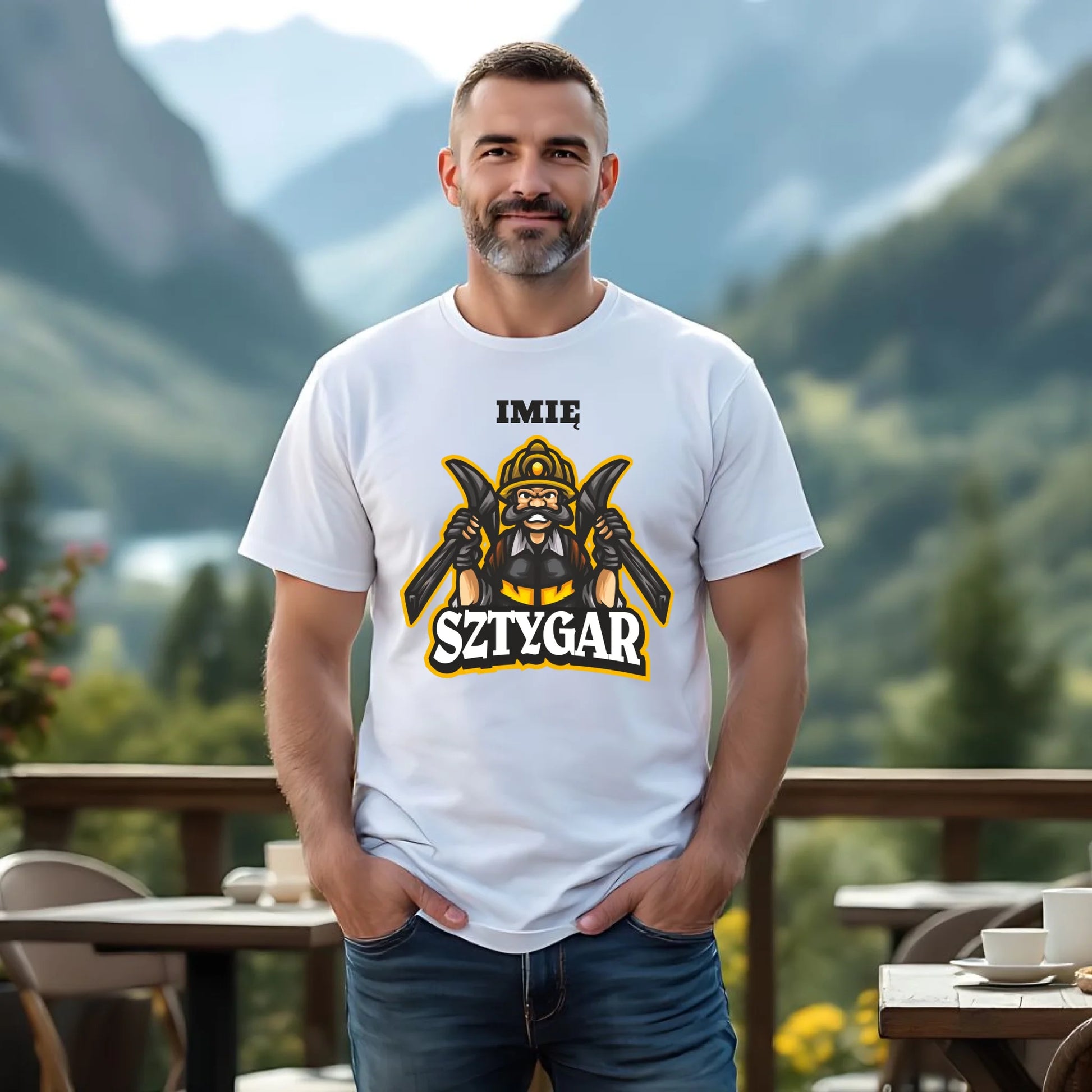Koszulka męska - prezent dla górnika - Sztygar - personalizowana G15 - StoryCups.pl