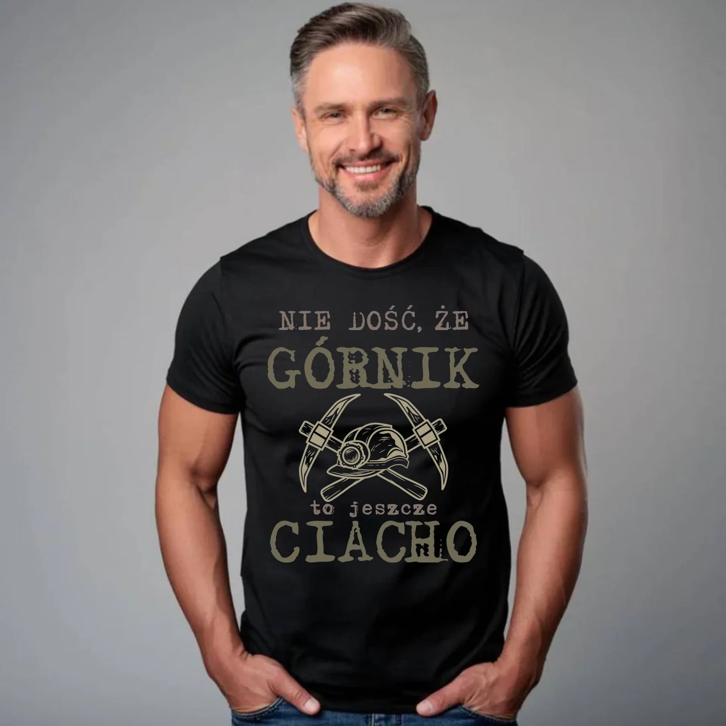 Koszulka męska - prezent dla górnika - Nie dość, że górnik to jeszcze ciacho G17 - StoryCups.pl