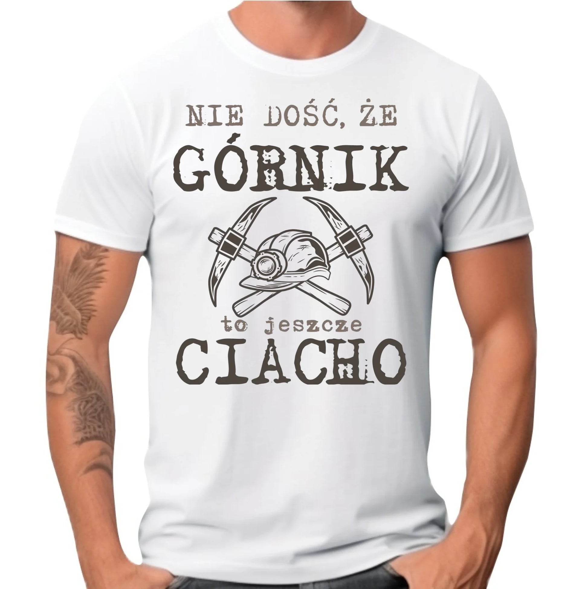 Koszulka męska - prezent dla górnika - Nie dość, że górnik to jeszcze ciacho G17 - StoryCups.pl