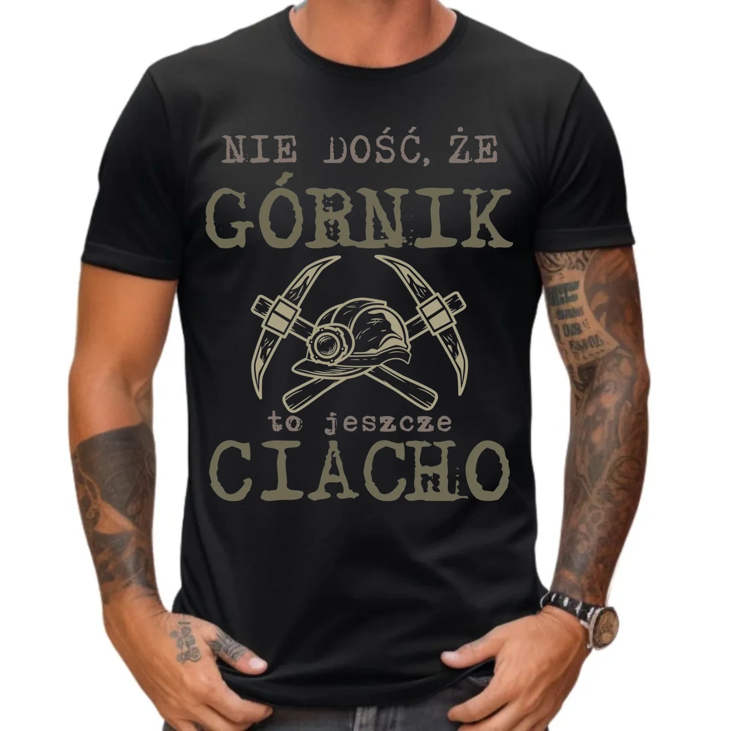 Koszulka męska - prezent dla górnika - Nie dość, że górnik to jeszcze ciacho G17 - StoryCups.pl