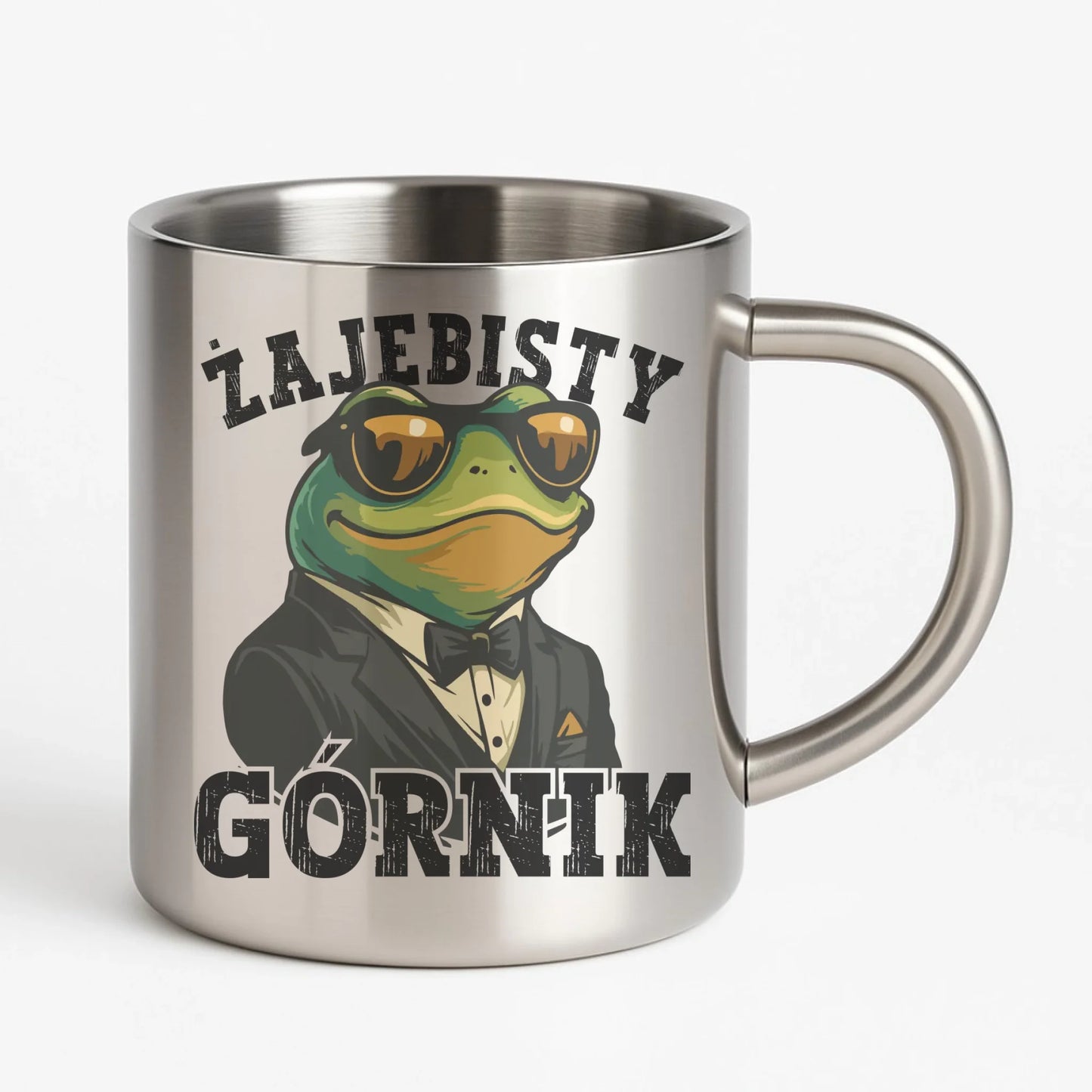 Kubek metalowy - prezent dla górnika - Żajebisty górnik G18 - StoryCups.pl