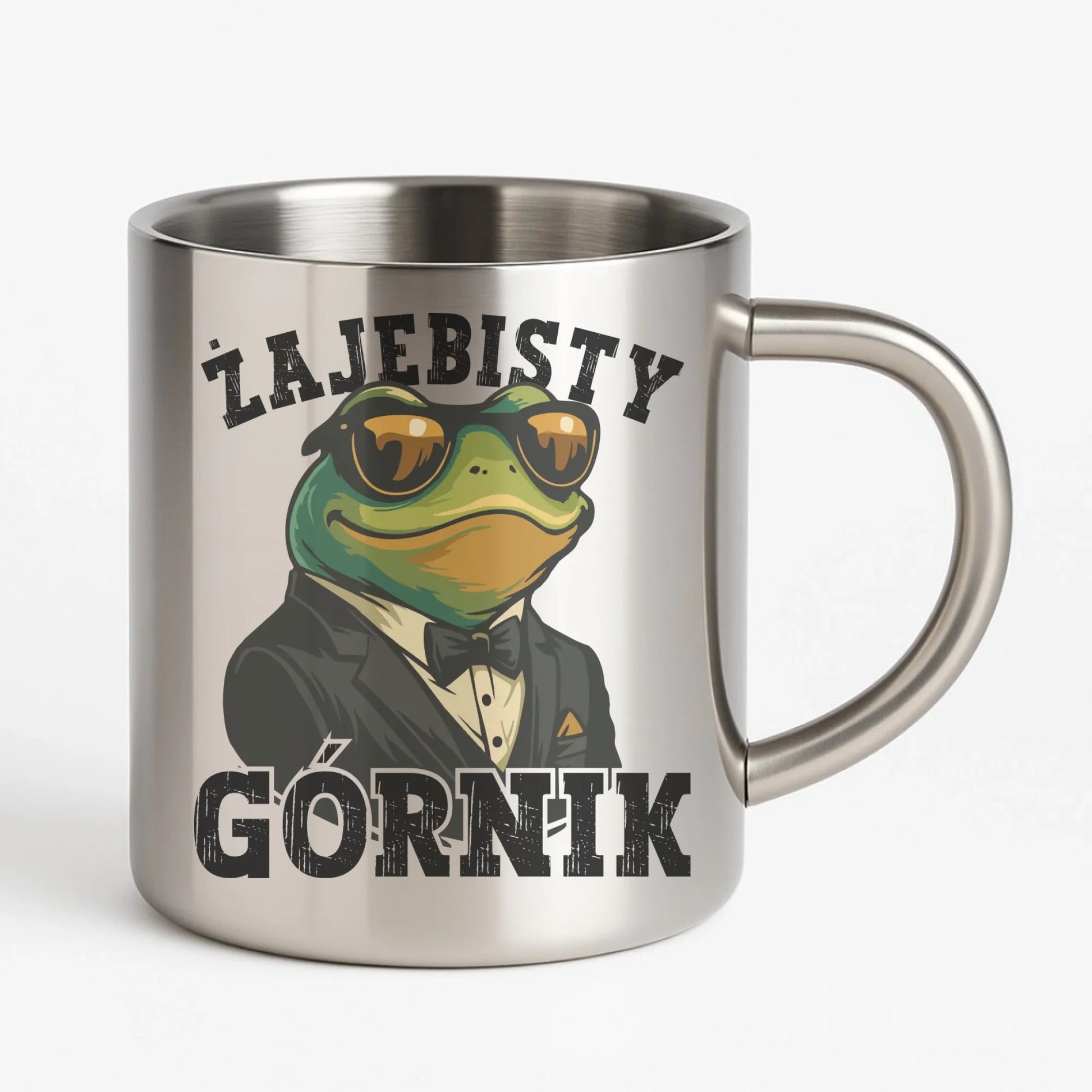 Kubek metalowy - prezent dla górnika - Żajebisty górnik G18 - StoryCups.pl