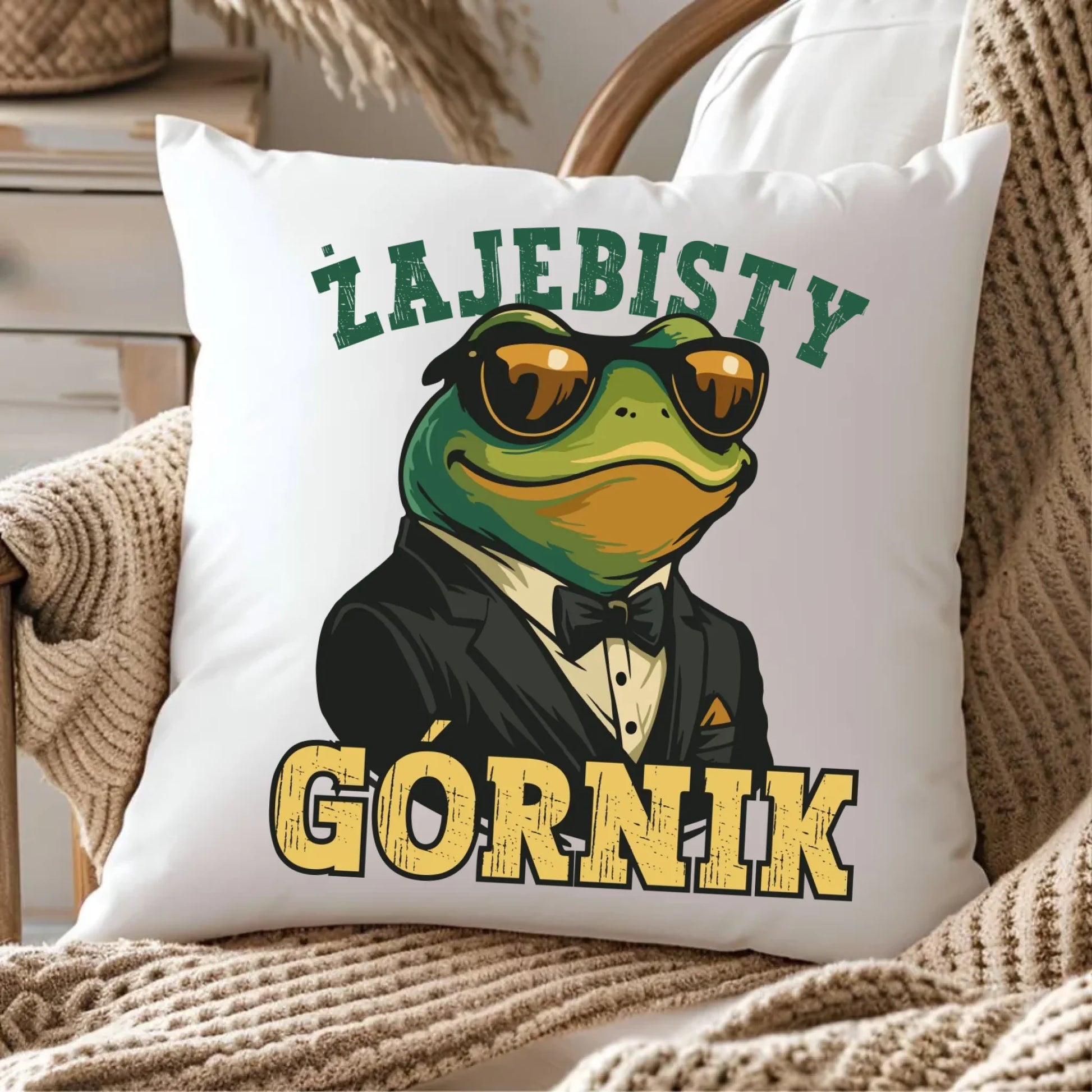 Poduszka - prezent dla górnika - Żajebisty górnik G18 - StoryCups.pl