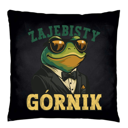 Poduszka dekoracyjna - prezent dla górnika - Żajebisty górnik G18 - StoryCups.pl