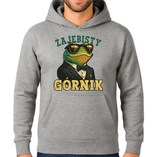 Bluza męska z kapturem - prezent dla górnika - Żajebisty górnik G18 - StoryCups.pl