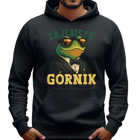 Bluza męska z kapturem - prezent dla górnika - Żajebisty górnik G18 - StoryCups.pl