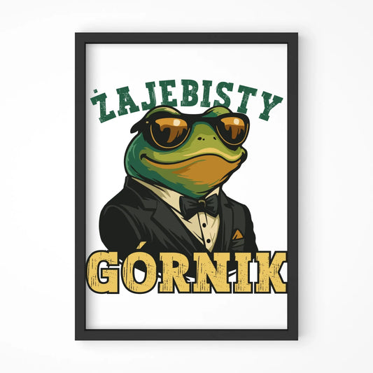 Plakat w ramie - prezent dla górnika - Żajebisty górnik G18 - StoryCups.pl