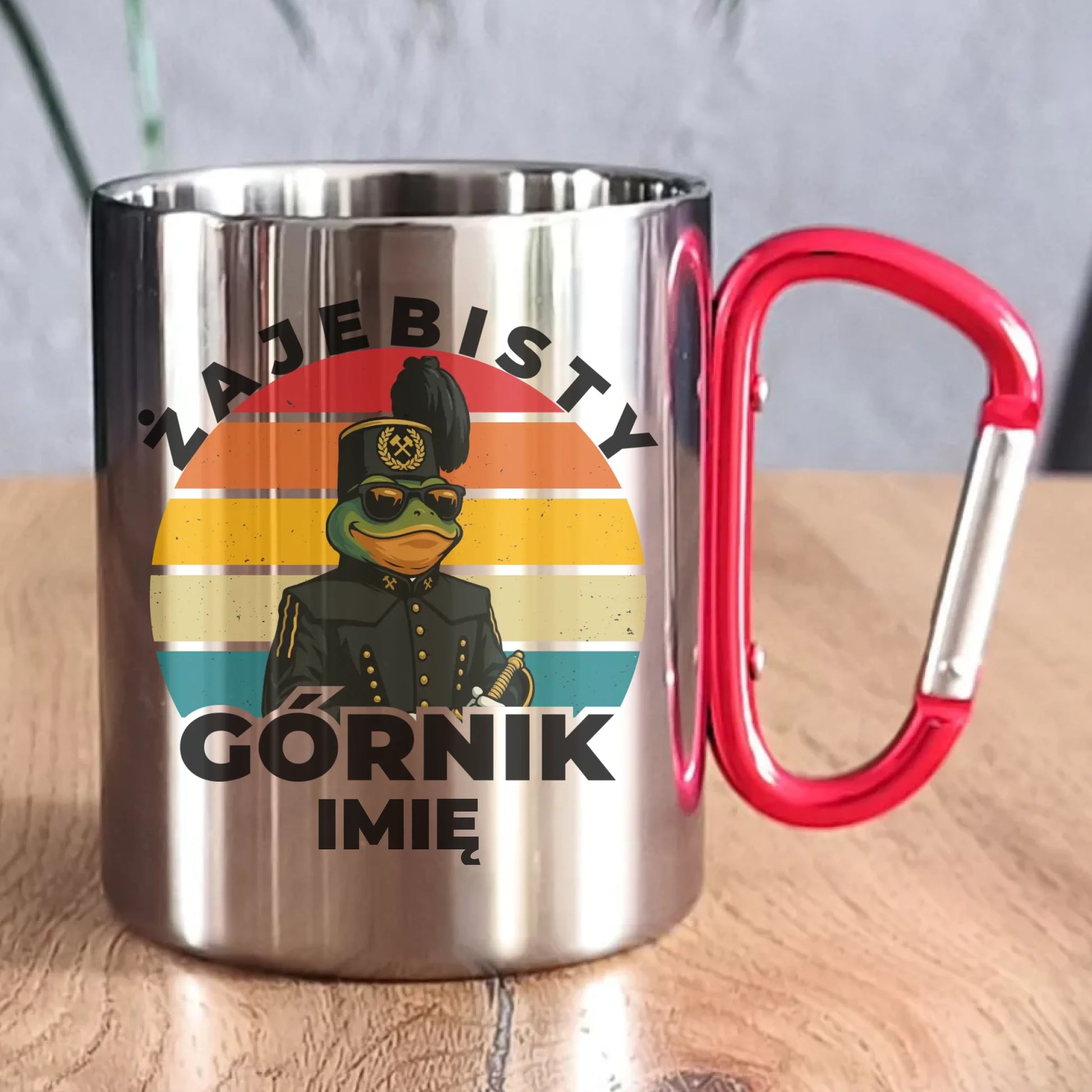 Kubek metalowy - prezent dla górnika - Żajebisty górnik - personalizowany G19 - StoryCups.pl