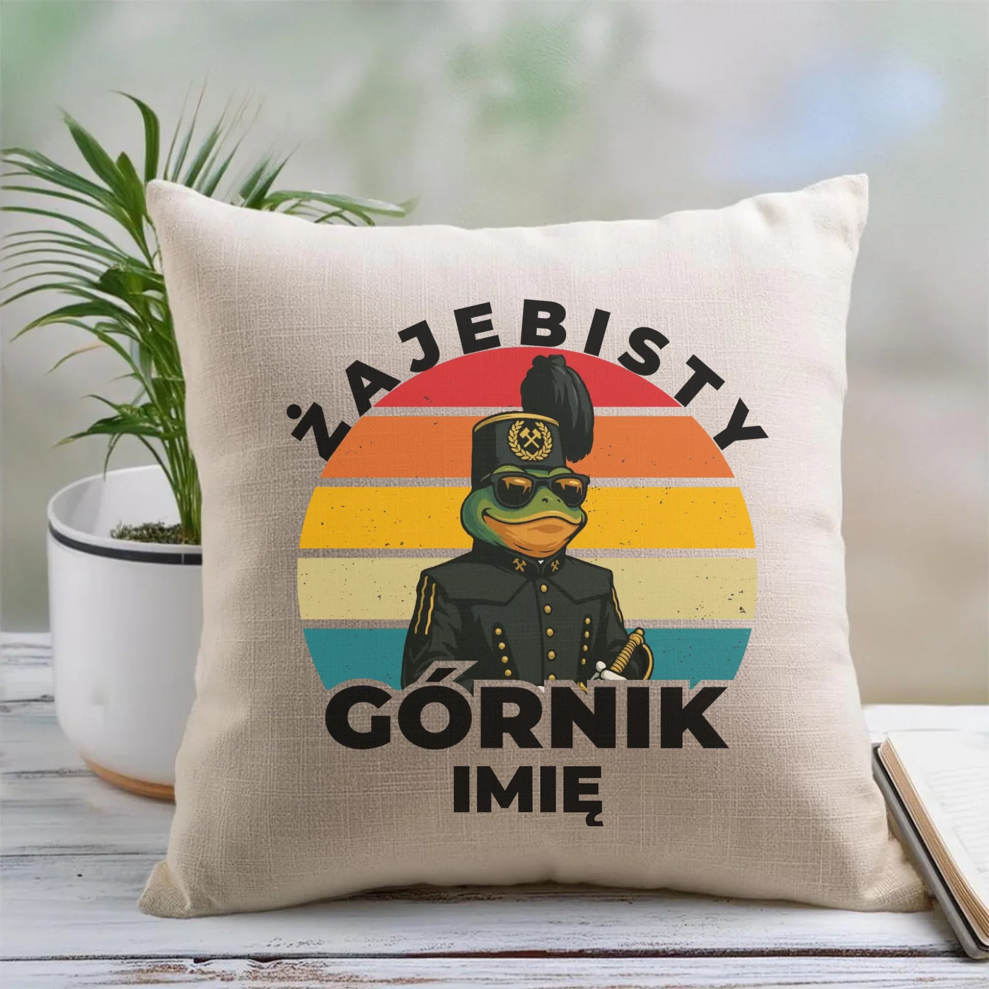 Poduszka - prezent dla górnika - Żajebisty górnik - personalizowana G19 - StoryCups.pl