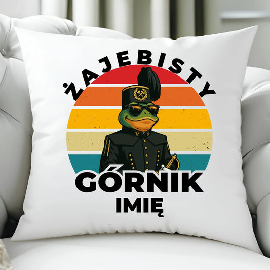Poduszka - prezent dla górnika - Żajebisty górnik - personalizowana G19 - StoryCups.pl