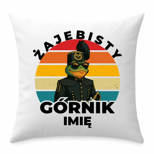 Poduszka - prezent dla górnika - Żajebisty górnik - personalizowana G19 - StoryCups.pl