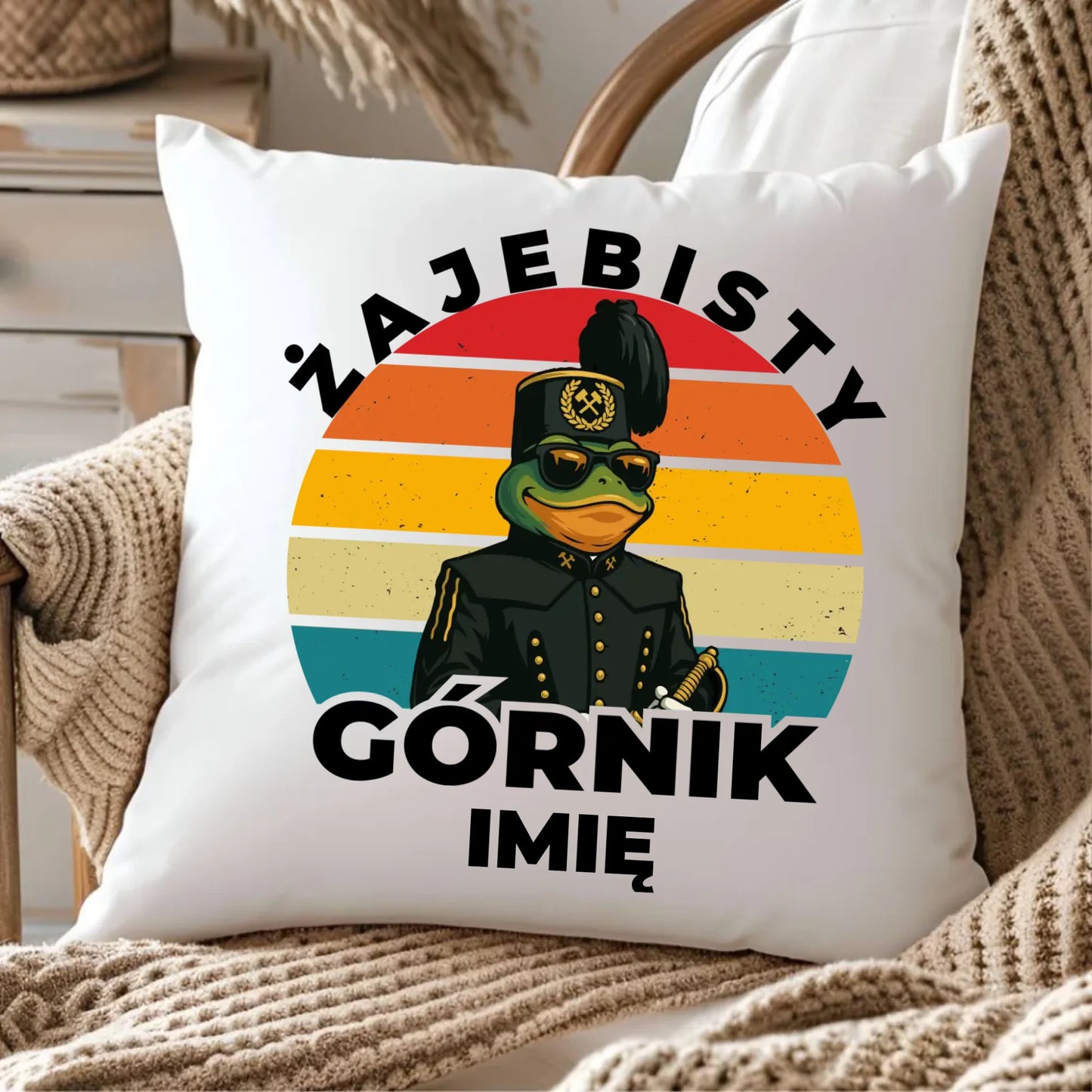 Poduszka - prezent dla górnika - Żajebisty górnik - personalizowana G19 - StoryCups.pl