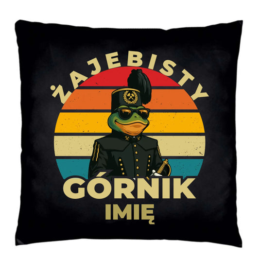 Poduszka dekoracyjna - prezent dla górnika - Żajebisty górnik - personalizowana G19 - StoryCups.pl