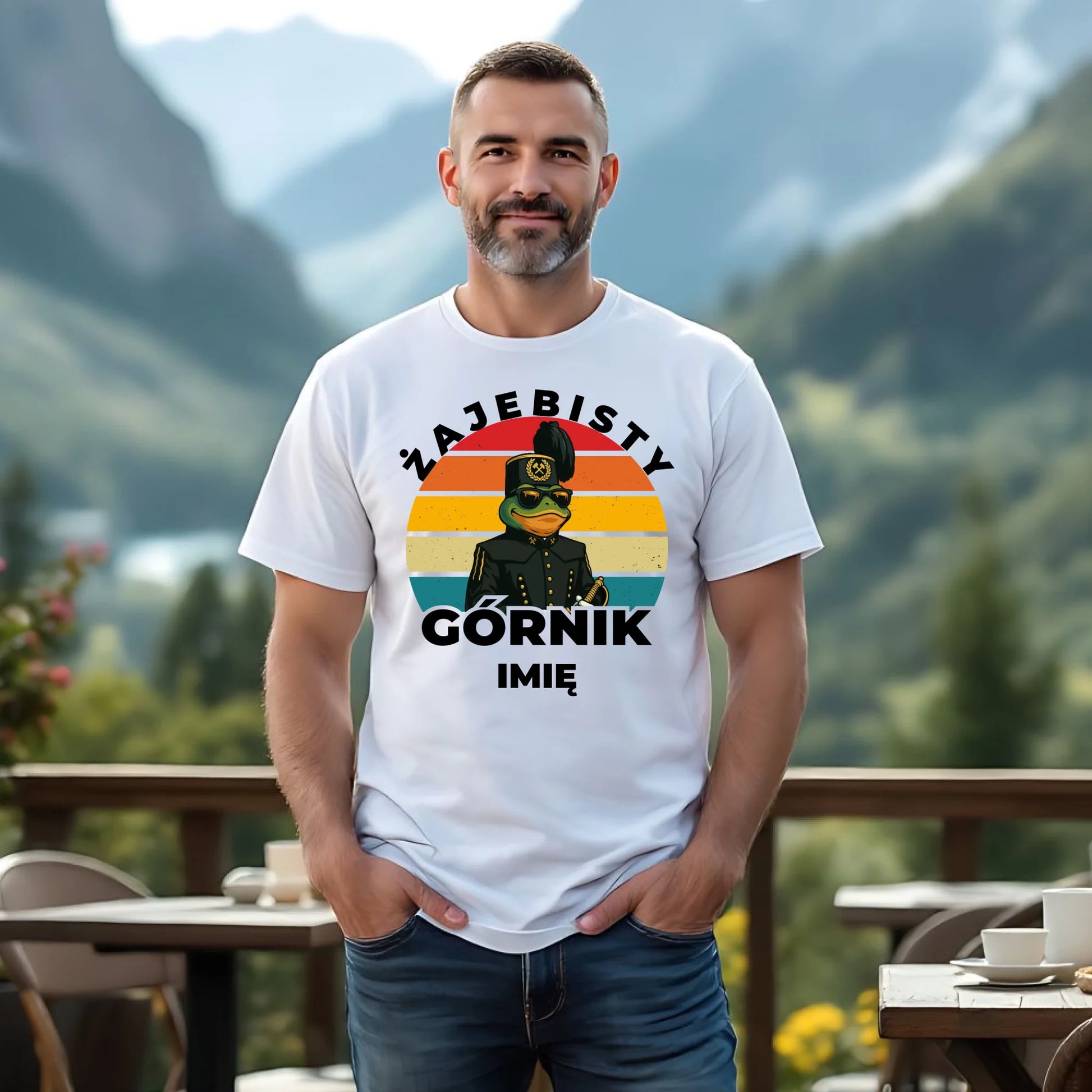 Koszulka męska - prezent dla górnika - Żajebisty górnik - personalizowana G19 - StoryCups.pl