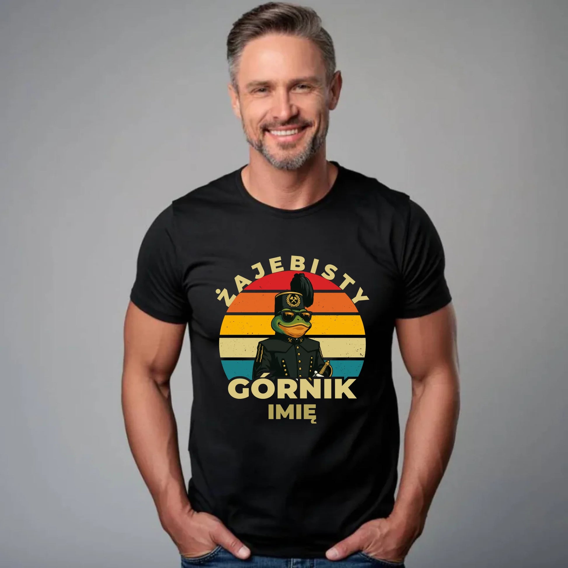 Koszulka męska - prezent dla górnika - Żajebisty górnik - personalizowana G19 - StoryCups.pl