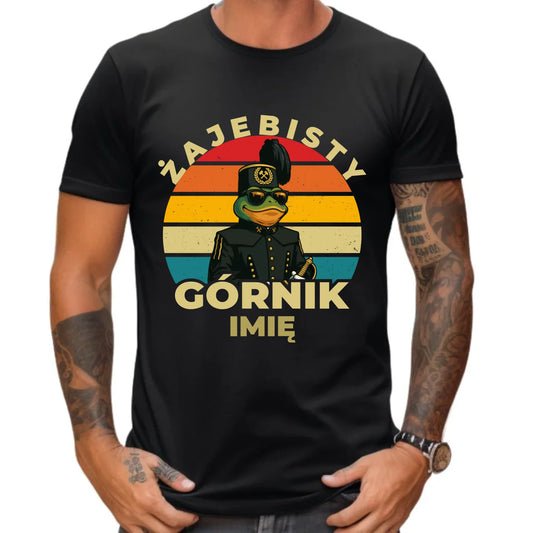 Koszulka męska - prezent dla górnika - Żajebisty górnik - personalizowana G19 - StoryCups.pl